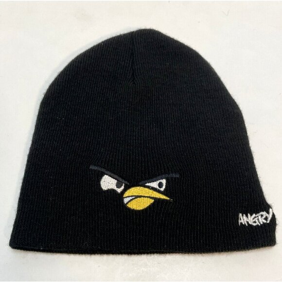 Angry Birds beanie hat cap 8" Intel App up black - Picture 1 of 9